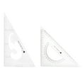 thumbnail image 1 of Unique Bargains 2piece Triangle Ruler Square Set 27cm, 24cm 30/60 and 45/90 Degrees Measuring Tools, Transparent, 1 of 5