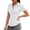 White, variant on BODOAO Women's Short Sleeve Button Down Shirts Slim Fit Work Blouse Pack Ruched Business Casual Collared Office Tops Plain Tee Dress Shirts Uniform Black L
