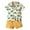 Yellow, variant on Toddler Boys Short Sleeve Flower Prints Shirt Tops Shorts 2pcs Child Kids Gentleman Set Summer Outfits for Boys