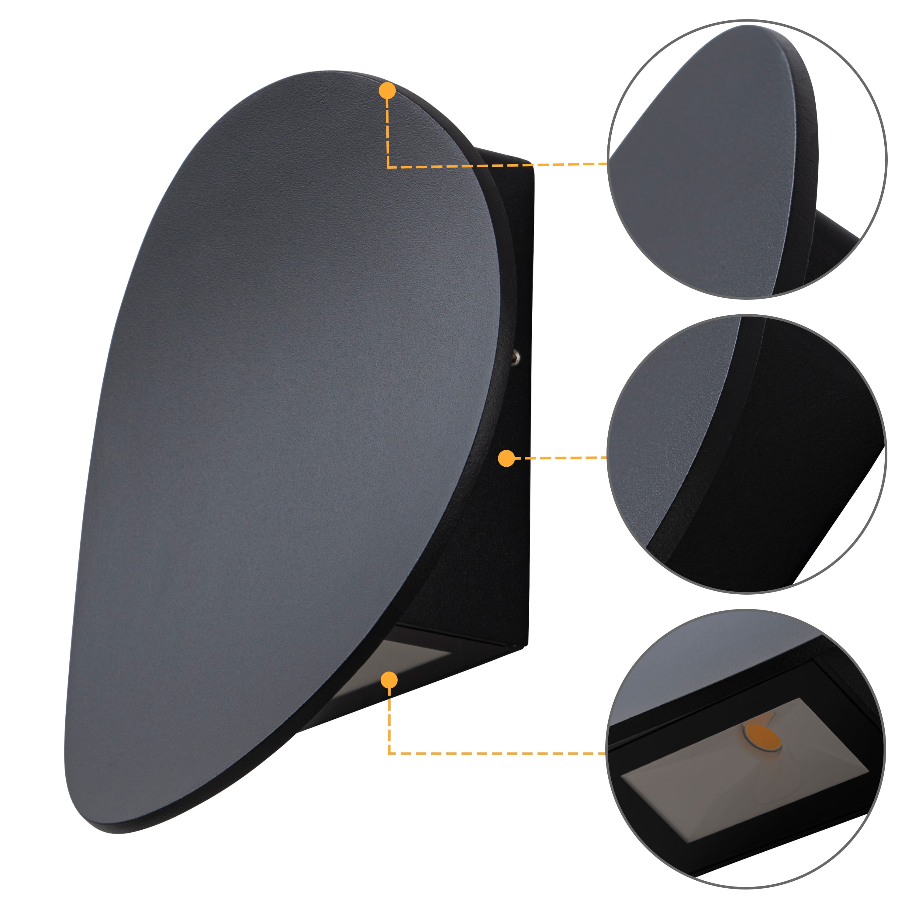 2-Pack Modern Black Aluminum LED Outdoor Indoor Wall Lights
