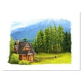 thumbnail image 2 of Small Wooden Home in Mountains - Landscape Canvas Art Print, 2 of 3