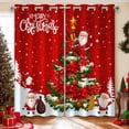 thumbnail image 2 of Cortinas opacas de Navidad con diseño de Papá Noel, decoración de copos de nieve de invierno para dormitorio, sala de estar, cortinas con ojales de ventana, 2 of 4