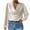 Beige, variant on Women's Elegant Cowl Neck Long Sleeve Blouse Solid Color Draped Front Silk Satin Work Shirt Tops White XXL