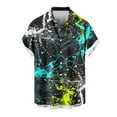 thumbnail image 2 of Aueoeo Plus Size Shirts For Mens Casual Fashion Turndown Collar Printing Top Short Sleeve Button Up Shirt with Chest Pocket, 2 of 5