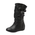 thumbnail image 1 of Bottes d'Hiver pour Femmes, Bottes Compensées avec Talon Caché, Bottes de Mode à Lacets pour Tenue Décontractée et Extérieure, 1 of 9