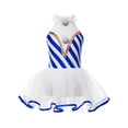 thumbnail image 4 of CHICTRY Kids Girls Christmas Dance Dress Candy Cane Stripes Ballet Tutu Leotard Dress Carnival Performance Dancewear Blue 8, 4 of 7