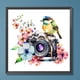 thumbnail image 1 of Cuadros Decorativos 5D bricolaje taladro redondo completo diamante pintura cámara pájaro decoración arte artesanía (A7245) Wdftyju embutido en tela, 1 of 9