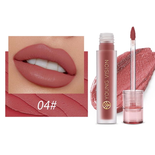 Fiudx Brillo Labial Mate, Labial Antiadherente de Larga Duración, Color de Labios Ligero con Textura Aterciopelada, Efecto de Maquillaje de Alta Reproducción Cromática, Ideal para Uso Diario, Fiestas