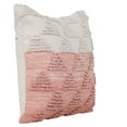 thumbnail image 3 of Ox Bay 20" x 20" Hand-Woven Pink/ White Geometric Organic Cotton Pillow Cover, 3 of 12