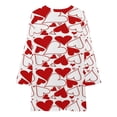 thumbnail image 3 of Red And White Heart Pattern Loose Dress Evening Dress Summer Dresses for Women Luxury Dress Long Sleeved Dress, 3 of 4