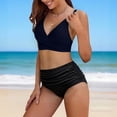 thumbnail image 4 of HAIJIE Women's Ruffle Shape Swimsuits 2026 Built In Bra Plus Size Control Tank Tops Swimsuit Swimwear Bikinis for Wife Girlfriend Soft Lightweight Beach Dress (Navy,M), 4 of 4
