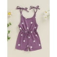 thumbnail image 4 of Suealasg Toddler Girls Jumpsuit Pants Sleeveless Tie Straps Daisy Print Romper Pants 6M 12M 24M 2T 3T 4T Baby Girls Summer Clothes, 4 of 7