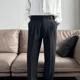 thumbnail image 4 of Pantalones de traje negros rectos para hombre, pantalones holgados de verano para hombre, pantalones de licra, 2024, reseñas coreanas, muchas novedades formales, delgadas e informales, 4 of 5