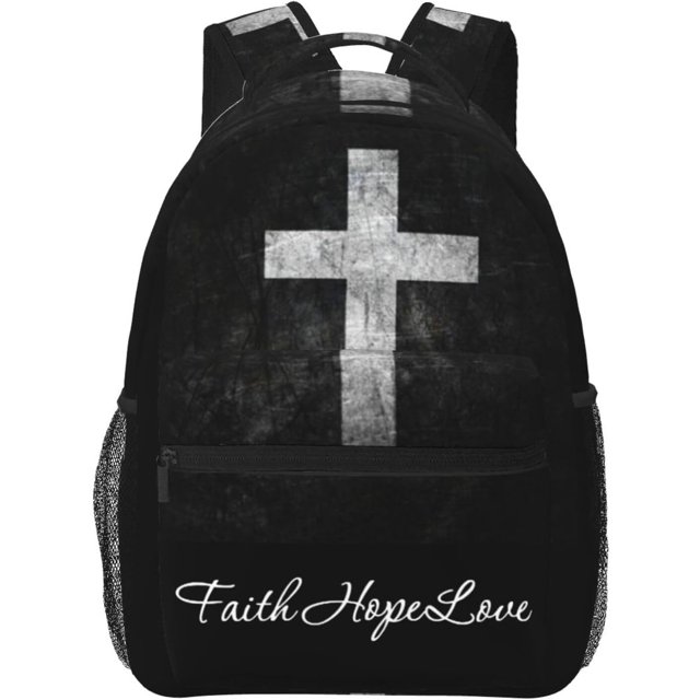Christian Bible Laptop Backpack Jesus Backpack Travel Bag Laptop Computer Cross Backpack Bag for Women Men