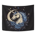 thumbnail image 3 of WOBOGO Blue Rose Unicorn Pattern Tapestry 60×51in Home Living Room Bedroom Wall Hanging Ornaments, 3 of 10