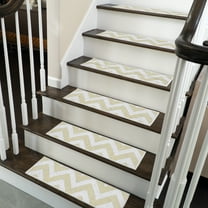 Traverse Design 9" X 28" Stair Treads - 70 % Cotton Anti-Slip Carpet Strips for Indoor Stairs-Easy to Install Stair Treads with Double Adhesive Tape-Safe, Extra-Grip, 4-Pack-Banana Cream Yellow