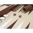 thumbnail image 5 of Wycliffe Brothers 23-inch Backgammon Set with 1.75-inch Nickel Checkers - Brown Case with Beige Field - Prestige Class, 5 of 12