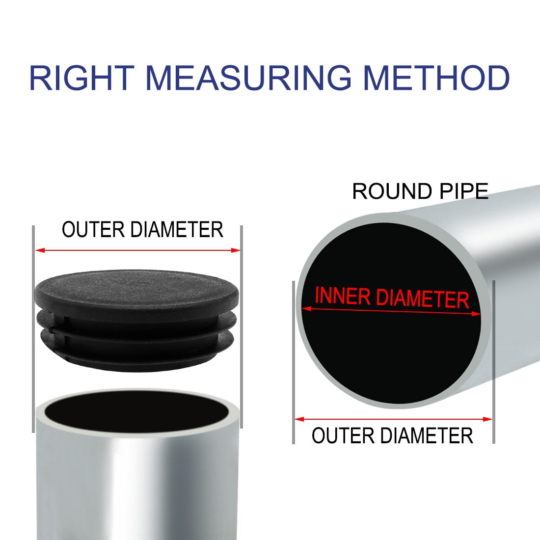 Unique Bargains Plastic Tube Inserts End Caps 8 Pcs Furniture 1.88" OD 1.81"-1.89" ID