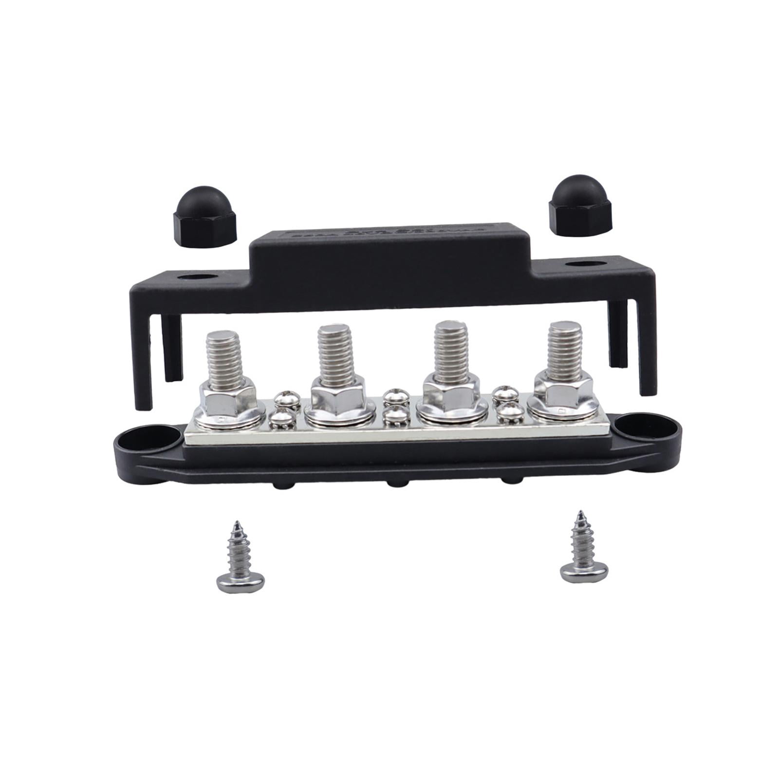Baoblaze Power Distribution Block 300A Bus Bar Terminal Block for Marine RV Boat Black M8 5 16 Studs