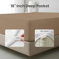 thumbnail image 4 of Kotton Culture 1000 TC Egyptian Cotton Twin Size 16" Deep Bed Sheet Set Taupe Color, 4 of 5