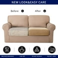 thumbnail image 5 of 2024 Housse de Coussin de Siège Extensible à Texture en Grille (3 Pcs Kaki), 5 of 5