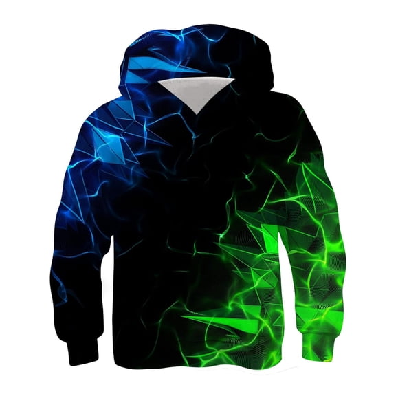 Vividxx Boys Hoodies 3D Graphic Hooded Sweatshirt Kids Pullover Soft Casual Athletic Jacket For Children Outerwear For Fall Winter Loose Fit 6-7 Years