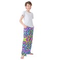 thumbnail image 3 of FORMRS Boys Pajama Pants with Pockets Size 6-8Y Kids Lounge Sleep Bottoms, Green Wavy Pattern, 3 of 8