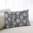 thumbnail image 2 of Grey Snowflake Christmas Throw Pillow Cover 20 x 36 Inch Decorative Pillow Cover Xmas Winter Abstract Art Lumbar Pillowcase Seasonal Rectangle Cushion Case for Couch Sofa Bed Living Room, 2 of 7
