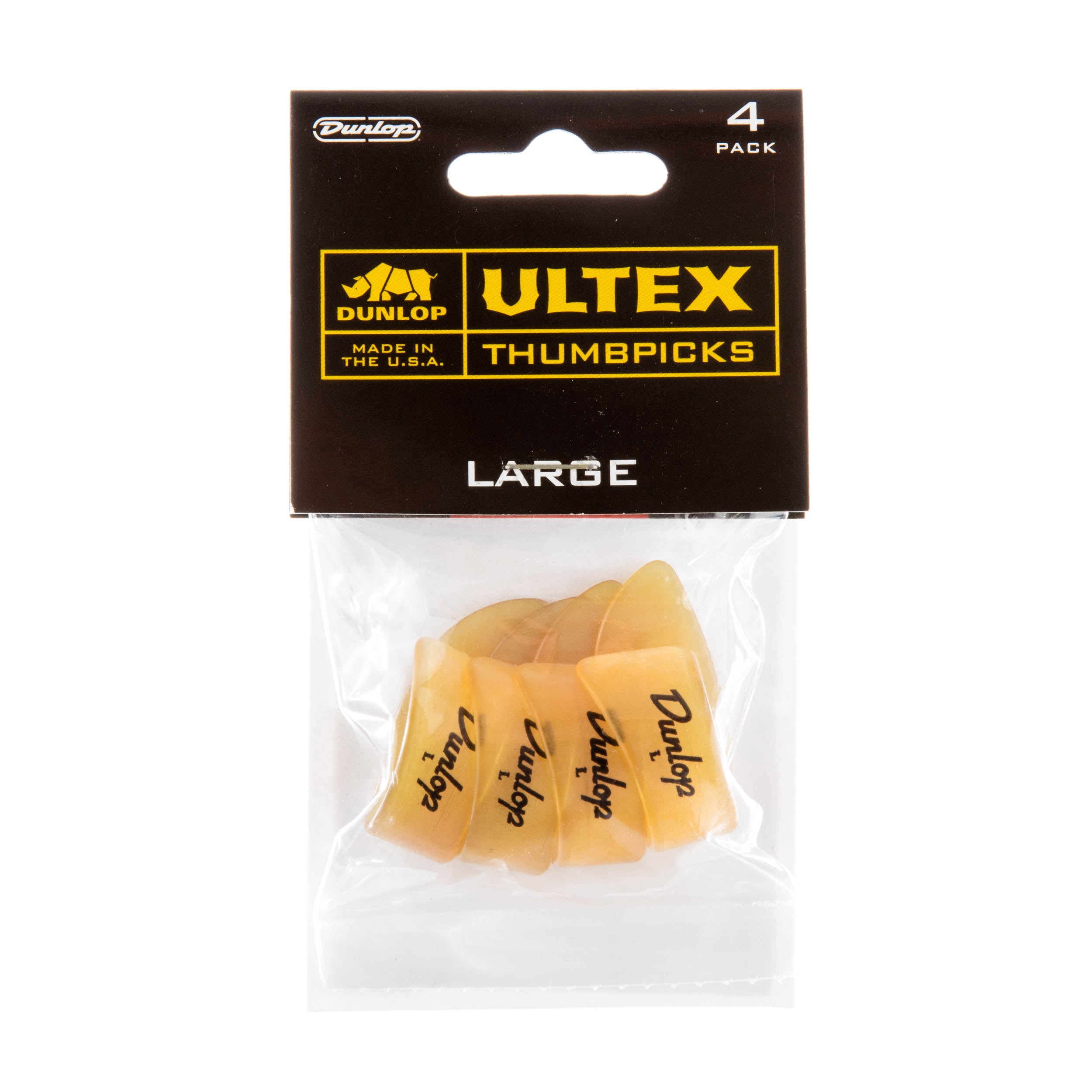 Dunlop Thumb Picks  8 Pack  Ultex Gold  Large  Guitar and Banjo