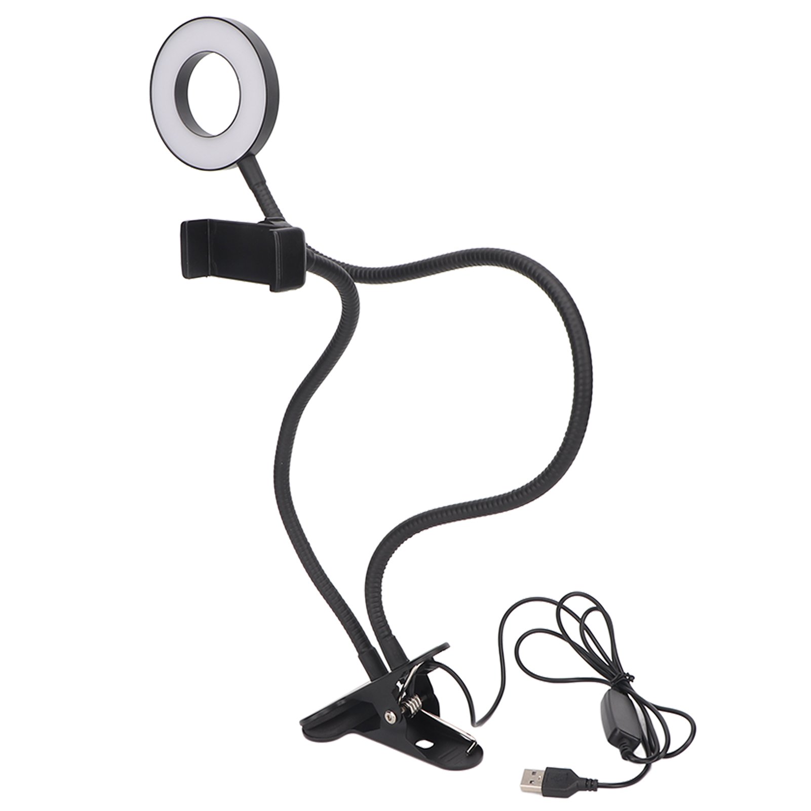 M Buder 6 inches / 15.2 cm Selfie Ring Light with Cell Phone Holder, 5V 48 LED 12W for Live Streaming, Vlog Shooting, and Photography