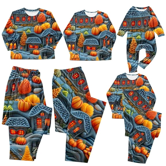 AGWOLF Halloween Pajamas Long Sleeve Family Matching Sets 2 Piece Sleepwear Family Halloween Costumes Pajamas Matching Pjs Sets Dad S