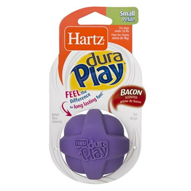 Dura Play Bacon Scented Dog Ball Small (Colors Vary), Fun to throw and bounce, Dura Play toys