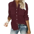 thumbnail image 4 of Aloohaidyvio Button Down Shirts for Women Long Sleeve Dress Shirts Wrinkle Free Collared Work Office Solid Blouses, 4 of 7