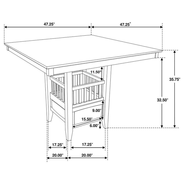 Jaden Square Counter Height Table with Storage Espresso Walmart