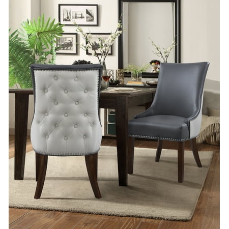 Chic Home Cooper PU Leather, Linen Swoop Arm Dining Chair ...