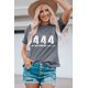 thumbnail image 3 of ABPHQTO Camiseta gris con estampado de letras 444 In Tune With The Universe para mujer, 3 of 5