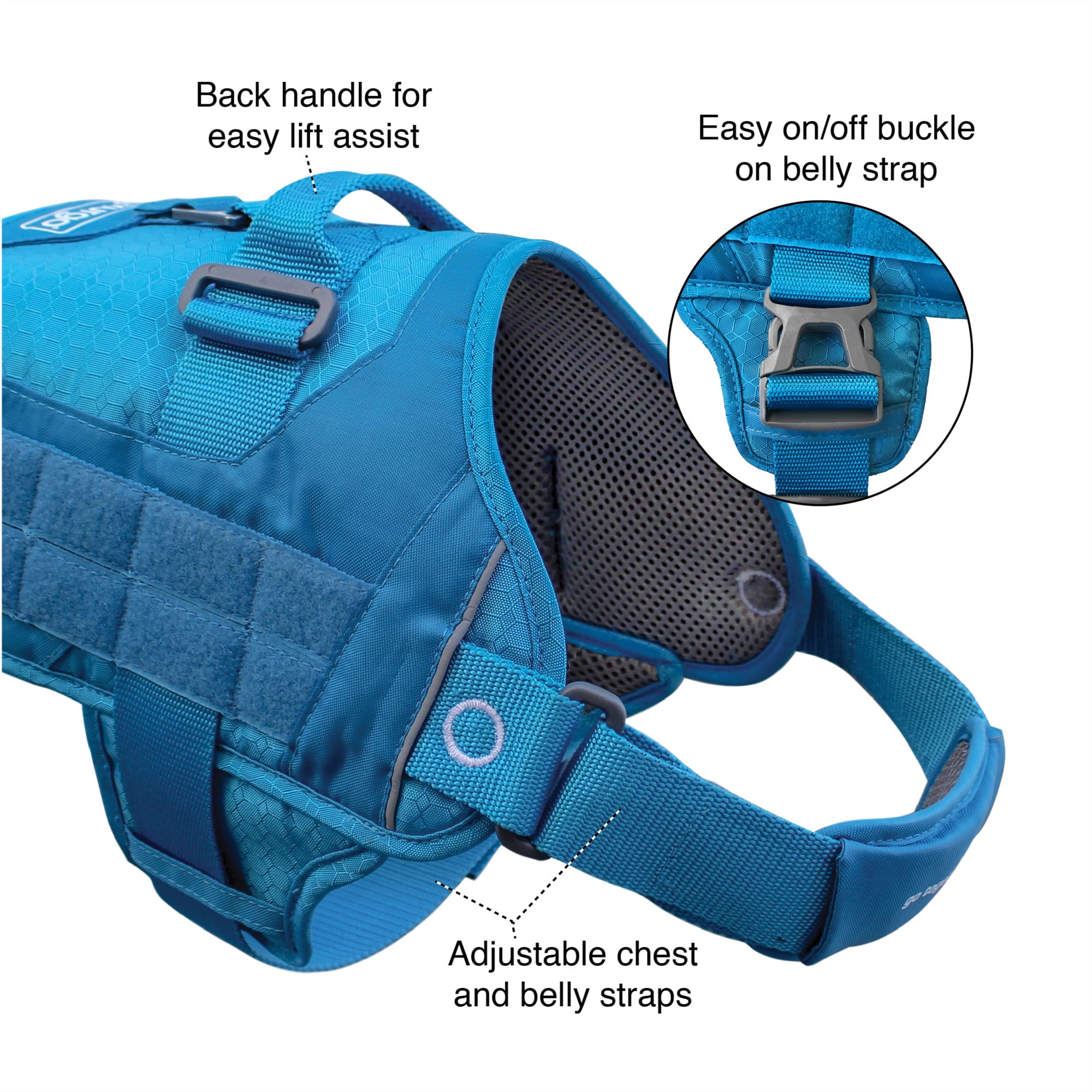 Kurgo Dog Harness, Vest for Dogs, Small, Coastal Blue