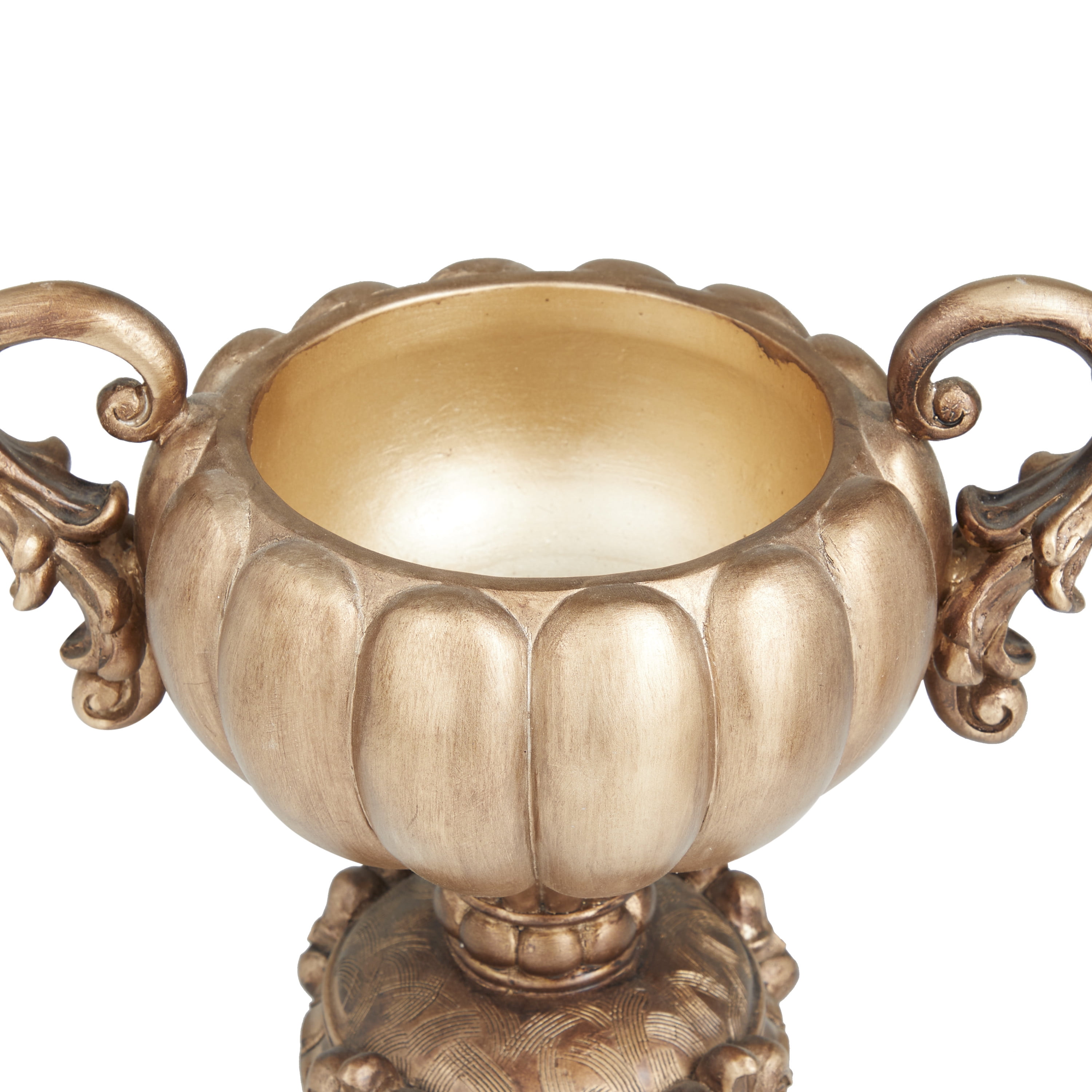 DecMode 12" x 13" Bronze Polystone Decorative Jars, 1-Piece