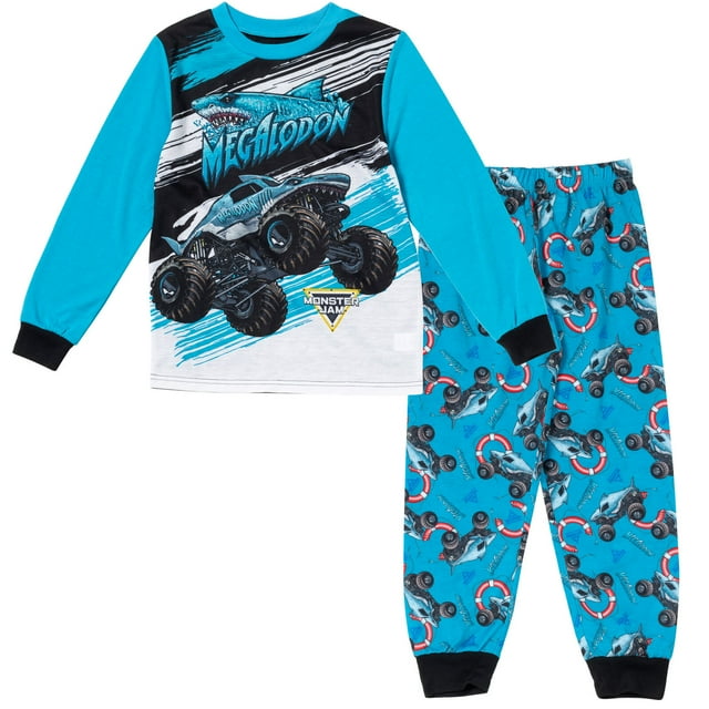 Monster Jam Toddler Boys Pajama Shirt & Pajama Pants Blue 2T