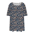 thumbnail image 7 of Womens Plus Size Summer Tops Flowy Pleated T Shirts Crew Neck Short Sleeve Blouses Casual Loose Tunics Tee (5XL, Multicolor), 7 of 7