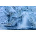 thumbnail image 2 of Jaynes Gallery 14x11 Black Ornate Wood Framed with Double Matting Museum Art Print Titled - Minnesota-Lake Superior Partially frozen waterfall and pool, 2 of 4