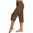 thumbnail image 2 of Timegard Capri Pants for Women Drawstring Cropped Comfy Yoga Pants Fall Casual Loose Workout Trousers, 2 of 6
