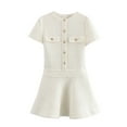 thumbnail image 4 of Women's Light Mature Solid Color Short Dress - Round Neck, Drop Shoulder, Easy to Pair, 4 of 4