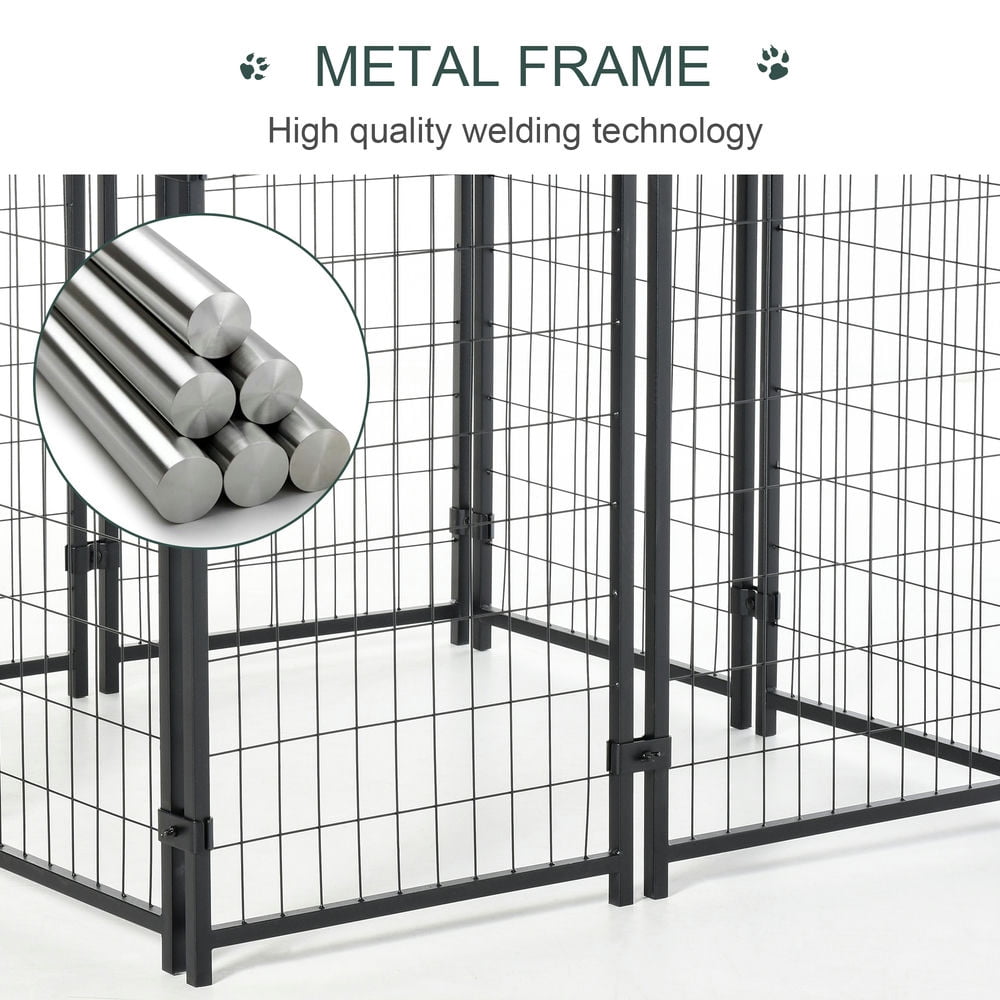 Resenkos Dog Kennel,8' x 4' x 6' Dog Playpen Outdoor, Dog Kennel Dog Exercise Pen with Lockable Door, Water-resistant Canopy, for Medium and Large Dogs