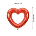 thumbnail image 3 of 33-Inch Large Hollow Heart Balloons - Heart Balloons, Romantic Large Hearts Foil Balloons, Heart Shape Foil Mylar Helium Balloons for Valentine's Day Wedding Party Decorations, 3 of 6