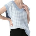 thumbnail image 3 of jinghuiyue Women Sweater Vest V Neck Knit Sleeveless Pullover Tank Oversized Houndstooth Pattern Preppy Fashion Uniform Waistcoat M, 3 of 6