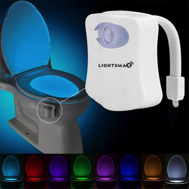 8 Colors LED Toilet Night Light Motion Activated Toilet Bowl Nightlight