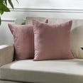thumbnail image 1 of 3S Brother's Solid Color Cushion Cover Velvet Look Home Décor Throw Pillow Case with Invisible Zipper Set of 2 Pieces for Chair Couch Bedroom & Livingroom Décor Pillowcase - Rose Pink 26"x26" Each, 1 of 9