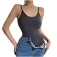thumbnail image 2 of Combinaison Sans Manches pour Femmes Couleur Unie Élastique Col Rond Manches Longues, 2 of 6