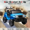 thumbnail image 4 of 12 Volt Ride on Toys for Toddlers w/Remote Control, Electric Ride on Truck Car w/ Shock Absorption, 3 Speeds, Bluetooth, Lights, Steering Wheel Quick Release (Blue), 4 of 8